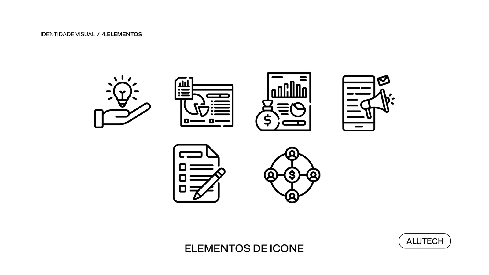 Conjunto de ícones de linha