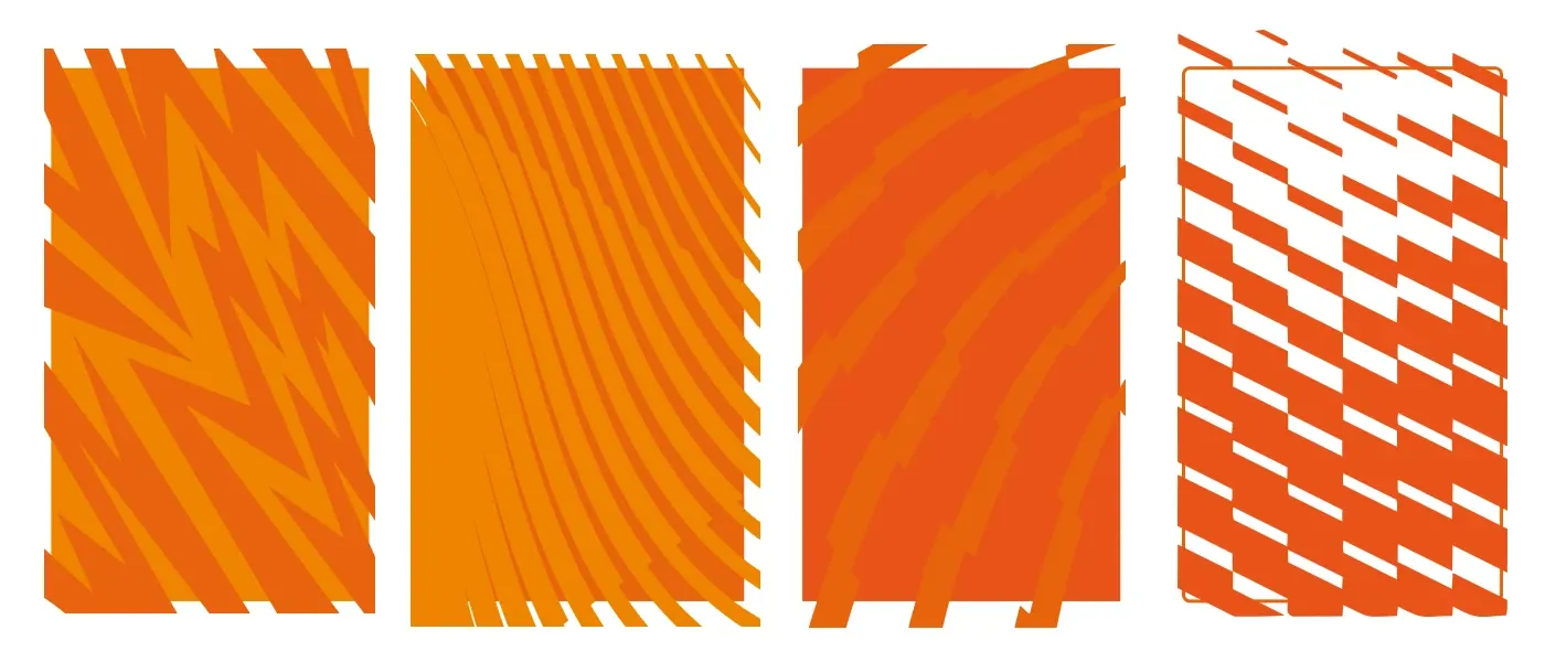 Variações do padrão gráfico de faixas diagonais